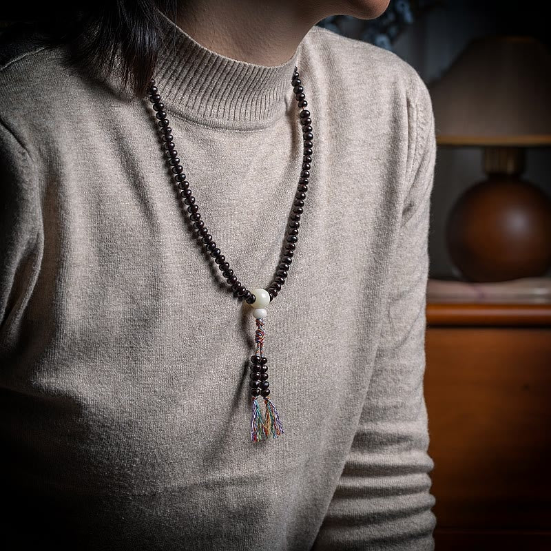 Buddha Stones 108 Mala Koraliki Miska Bodhi Nasiona Kolorowa Lina Bransoletka Pokoju - Image 3