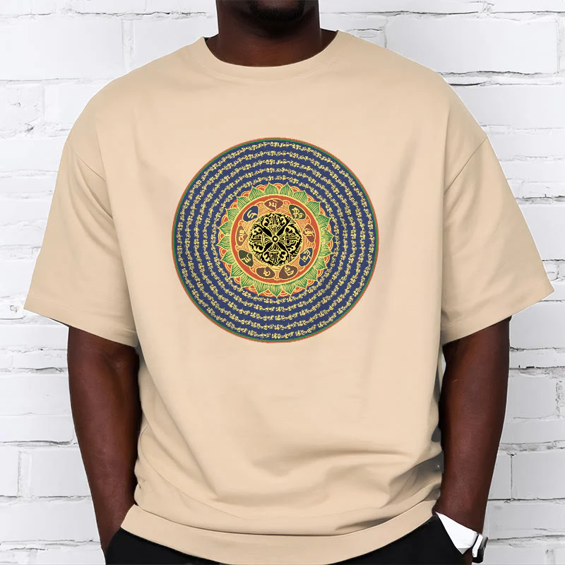 Buddha Stones 108 Om Mani Padme Hum Mantra Sanskryt Tee - Image 16