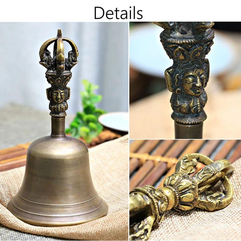 Buddha Stones 2 szt. ręcznie robiony tybetański dzwonek medytacyjny i miedziany zestaw dekoracyjny Vajra Dorje - Image 14