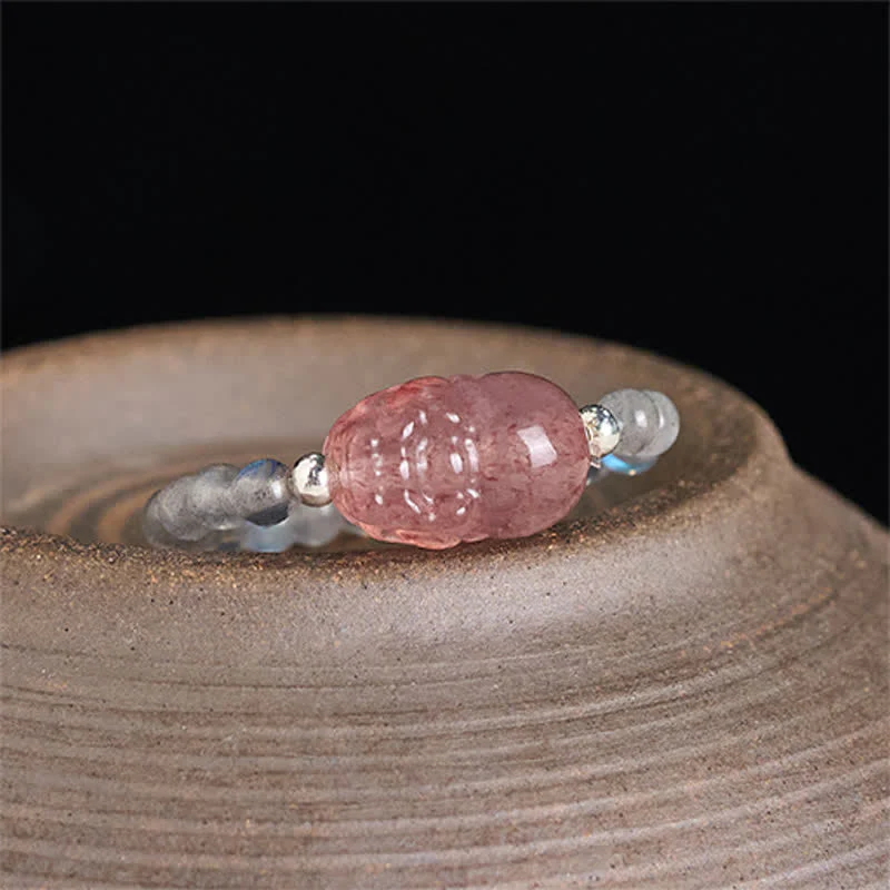 Buddha Stones 3 mm Mini koraliki z naturalnego kamienia księżycowego, turmalinu, granatu i perły, kwarcu truskawkowego, elastyczny pierścień leczniczy PiXiu - Image 11