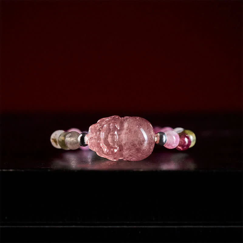 Buddha Stones 3 mm Mini koraliki z naturalnego kamienia księżycowego, turmalinu, granatu i perły, kwarcu truskawkowego, elastyczny pierścień leczniczy PiXiu - Image 19