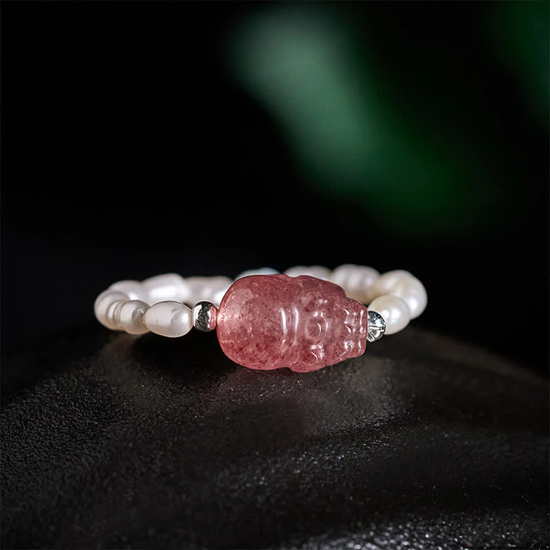 Buddha Stones 3 mm Mini koraliki z naturalnego kamienia księżycowego, turmalinu, granatu i perły, kwarcu truskawkowego, elastyczny pierścień leczniczy PiXiu - Image 25