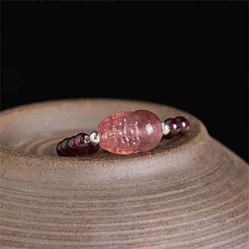 Buddha Stones 3 mm Mini koraliki z naturalnego kamienia księżycowego, turmalinu, granatu i perły, kwarcu truskawkowego, elastyczny pierścień leczniczy PiXiu - Image 3