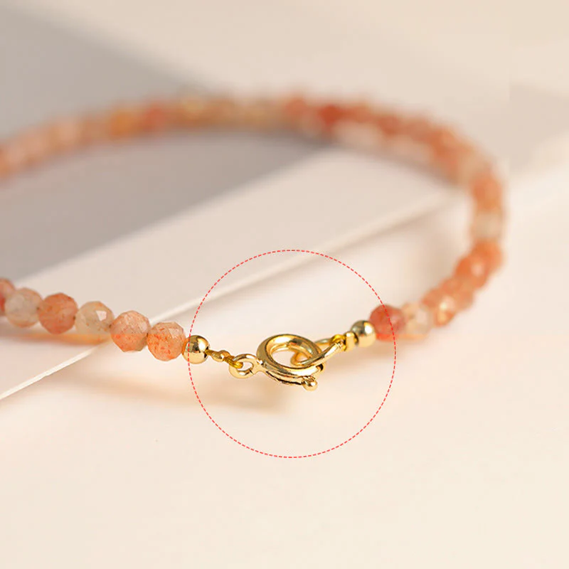 Buddha Stones 3mm Kamień Słoneczny Ultracienkie Koraliki 14k Złota Miedź Bransoletka Bogactwa - Image 4