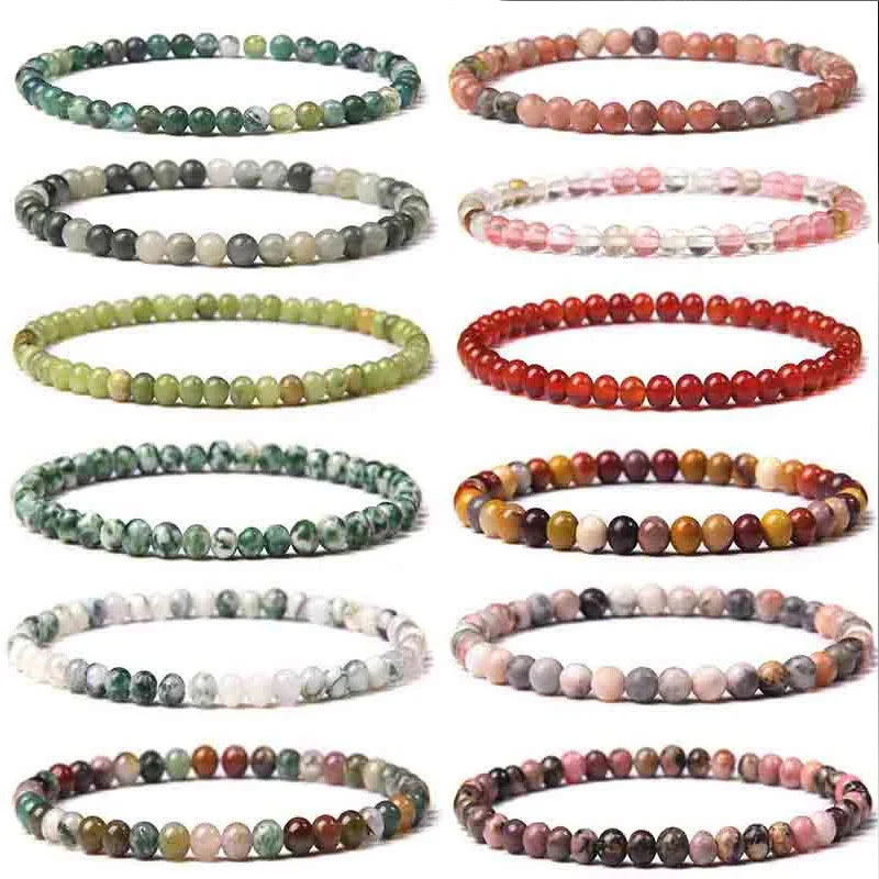 Buddha Stones 4mm Różnorodne Kamienne Kryształowe Mini Koraliki Bransoletka Uzdrawiająca - Image 81