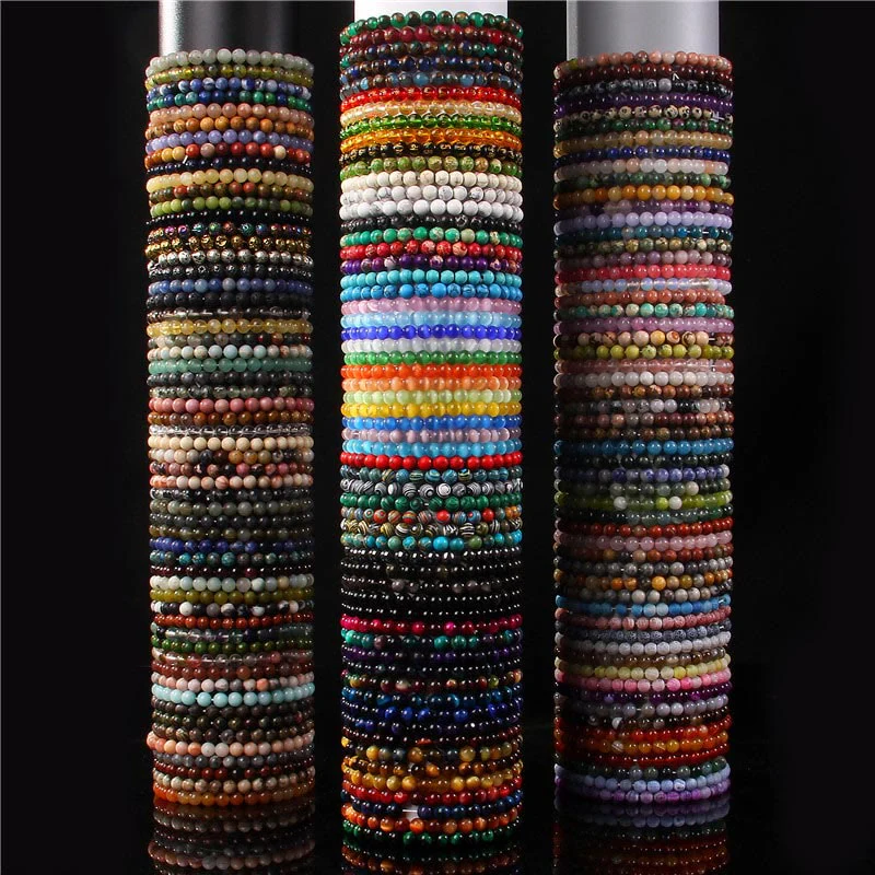 Buddha Stones 6mm Różnorodne Kamienne Kryształy Czarny Brokat Kamień Czerwone Koraliki Tygrysie Oko Bransoletka Ochronna - Image 54