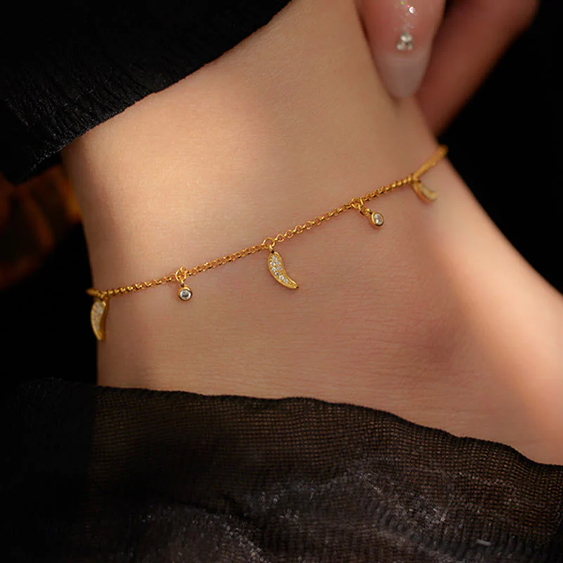 Buddha Stones 925 Srebro Sterling Cyrkon Mały Pieprz Charm Ochrona Anklet - Image 6