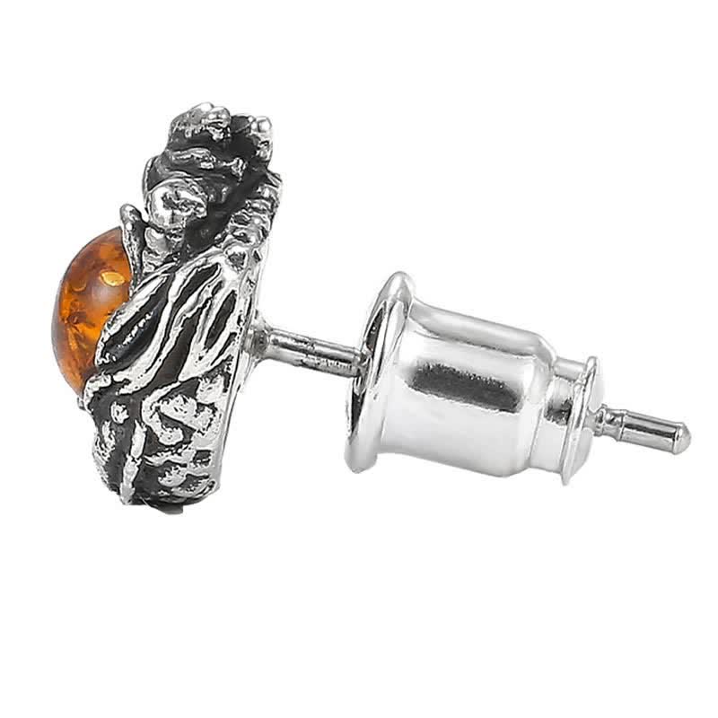 Buddha Stones 925 Srebro Sterling Naturalny Bursztyn Smok Sukces Ochrona - Image 8