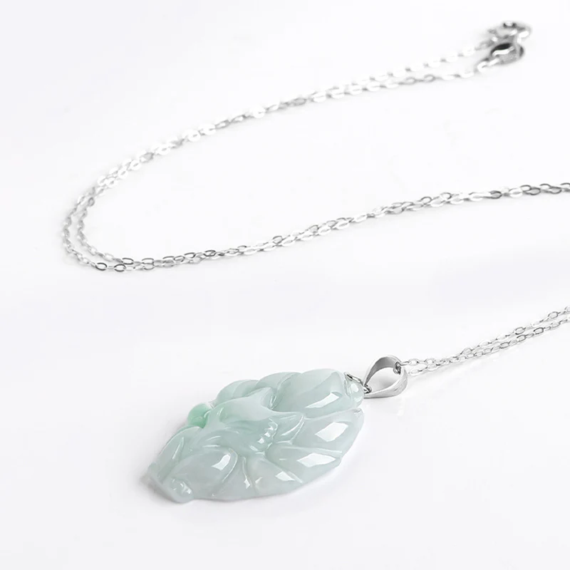 Naszyjnik z naturalnym jadeitem z Buddha Stones, lisem dziewięcioogoniastym, łańcuszkiem z tytanu i stalą, z wisiorkiem - Image 5