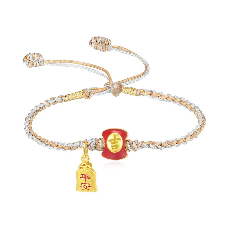 Buddha Stones 925 Srebro Sterling Ręcznie robione Pomyślne Chińskie Znaki Błogosławieństwa Bransoletka z Plecionego Sznurka - Image 12