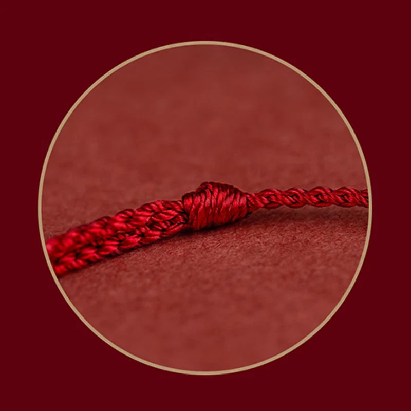 Buddha Stones 925 Srebro Sterlingowe Endless Knot Protection Luck Bransoletka z czerwonego sznurka Anklet - Image 11