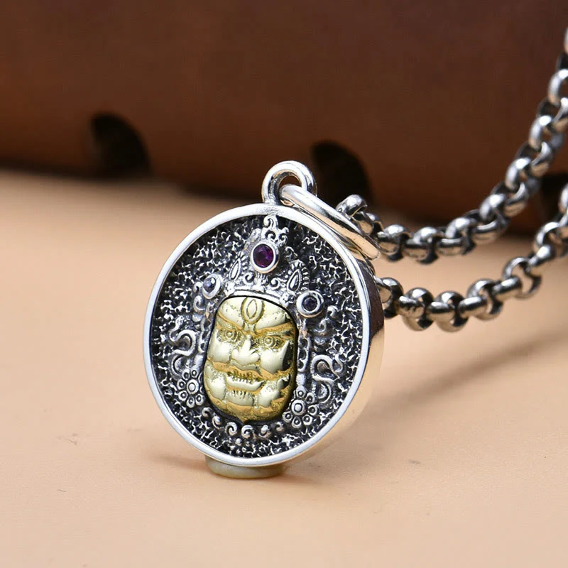 Buddha Stones 925 Srebro Sterlingowe Zakiram Bogini Bogactwa Dorje Wadżra Duchowy Naszyjnik Wisiorek - Image 3