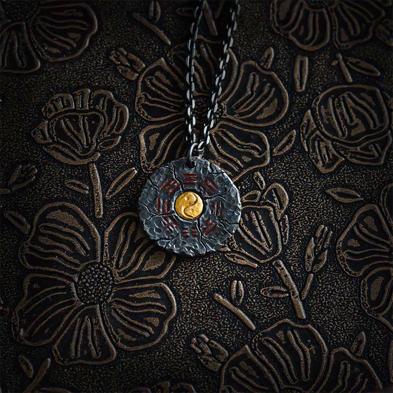 Buddha Stones 999 Srebro Sterlingowe 24k Złoto Bagua Tai Chi Yin Yang Design Duchy Górskie Wydaj Pieniądze Naszyjnik Wisiorek Harmonia - Image 11