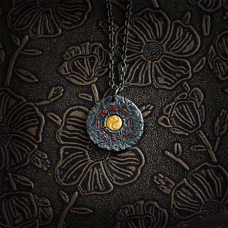 Buddha Stones 999 Srebro Sterlingowe 24k Złoto Bagua Tai Chi Yin Yang Design Duchy Górskie Wydaj Pieniądze Naszyjnik Wisiorek Harmonia - Image 9