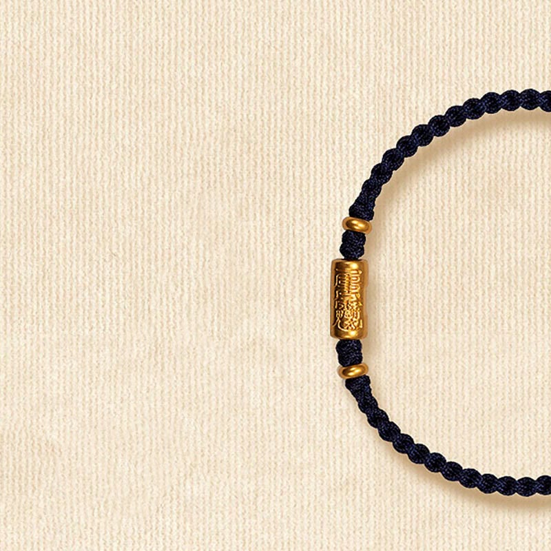 Buddha Stones 999 Złoty Amulet Szczęścia Rzeźbiony Wzór Ręcznie Robiony Siła Pleciona Bransoletka Z Linii - Image 15