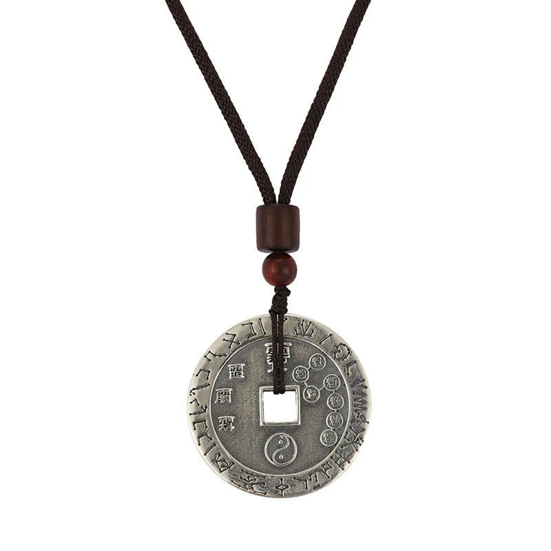 Buddha Stones Bagua Yin Yang Miedziana Moneta Gwiazda Równowaga Energia Naszyjnik Wisiorek - Image 9