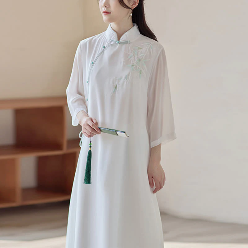 Buddha Stones Bambusowa Sukienka Cheongsam Sukienka Midi Szerokie Spodnie Medytacja Duchowa Praktyka Zen Odzież - Image 12
