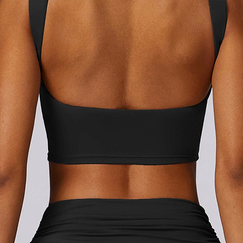 Buddha Stones Bez rękawów Bez pleców Pasek Tank Top Biustonosz Rozkloszowane Spodnie Sport Fitness Joga - Image 34