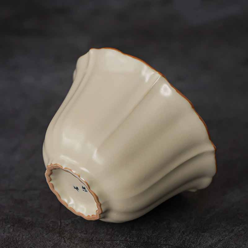 Buddha Stones Beżowy Śliwkowy Kwiat Kształt Brzoskwini Gałązka Ceramiczna Gaiwan Sancai Filiżanka Kung Fu Filiżanka Do Herbaty Z Pokrywką - Image 12