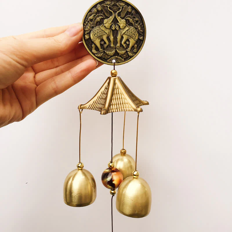 Buddha Stones Błogosławieństwo List Słoń Bagua Pomyślna Moneta Wisząca na Ścianie Dzwonek Ręcznie Robiona Dekoracja Domu - Image 5
