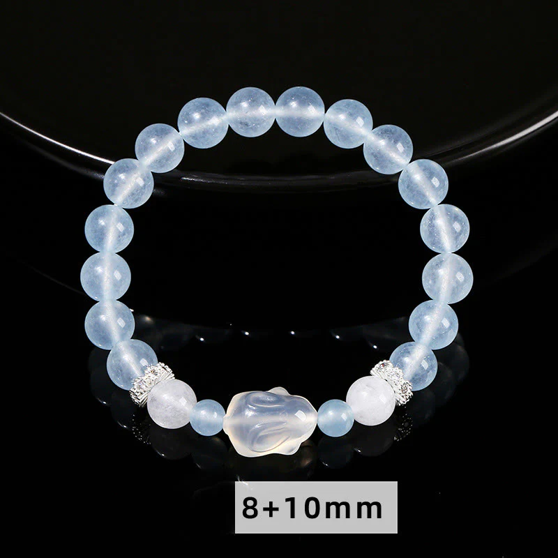 Buddha Stones Blue Chalcedon White Agate Rabbit Emotional Balance - Image 8