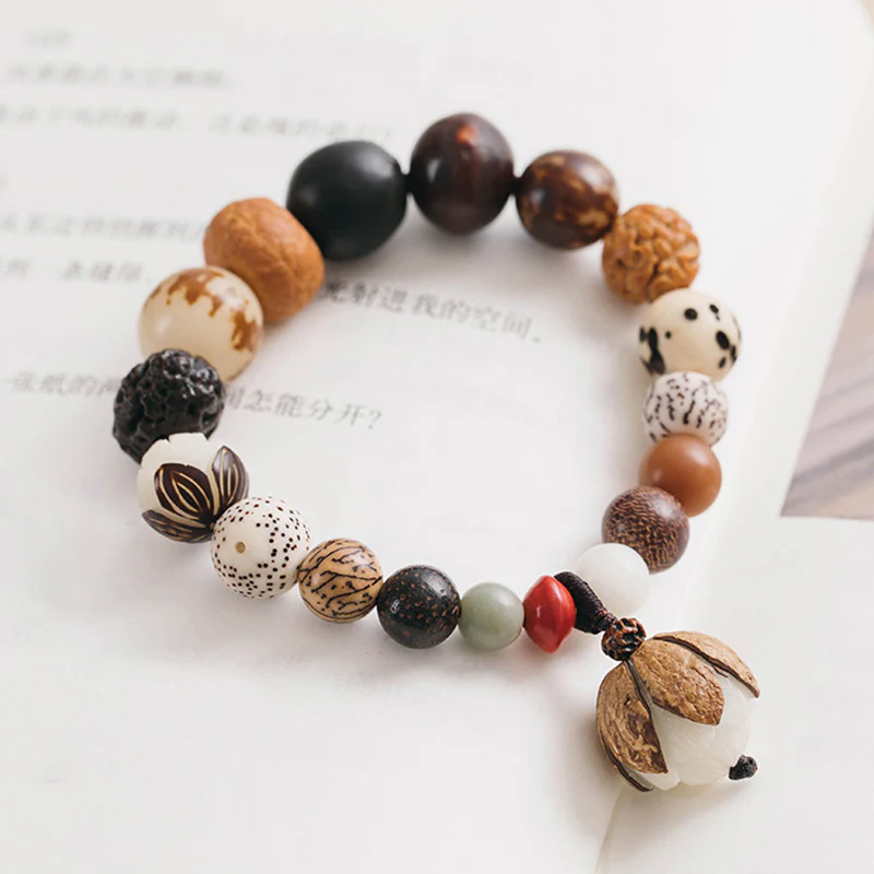 Buddha Stones Bodhi Nasiona Lotosu Mądrość Spokój Bransoletka Mala Na Nadgarstek - Image 11