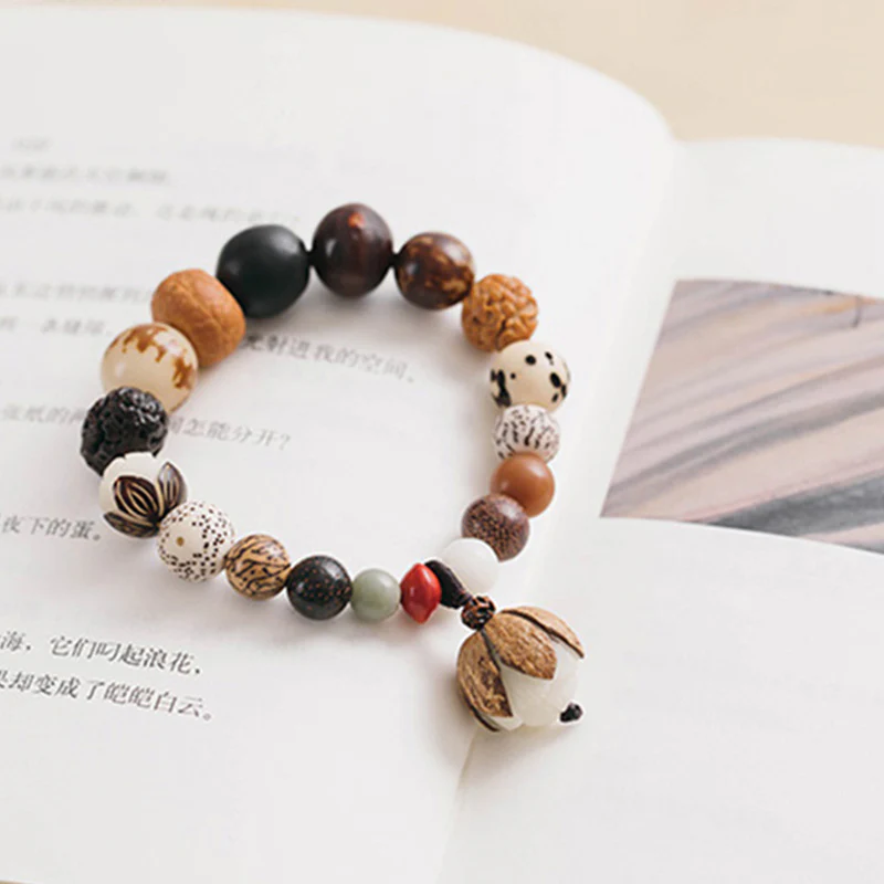 Buddha Stones Bodhi Nasiona Lotosu Mądrość Spokój Bransoletka Mala Na Nadgarstek - Image 16
