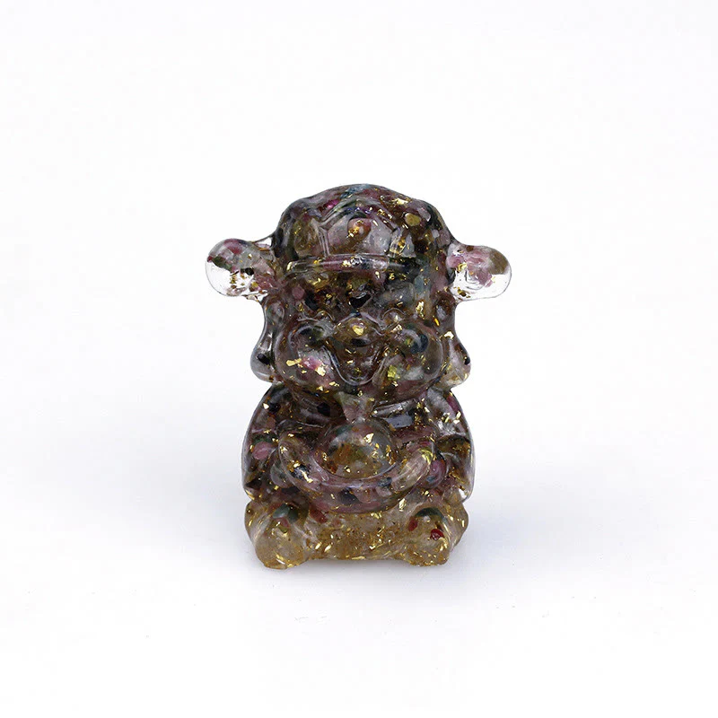 Buddha Stones Bóg Bogactwa Kryształ Ametystu Żywica Energia Fortuna Dekoracja Domu - Image 13
