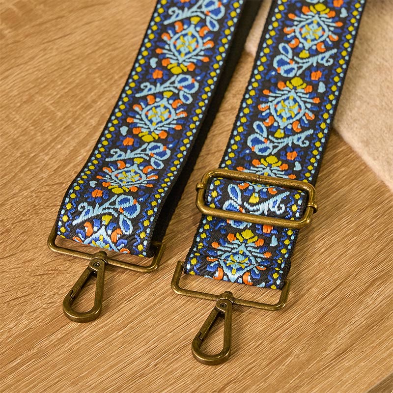 Buddha Stones Boho Granatowy Kwiat Geometryczny Regulowana Torebka na Ramię Crossbody Paski Wymienne - Image 5