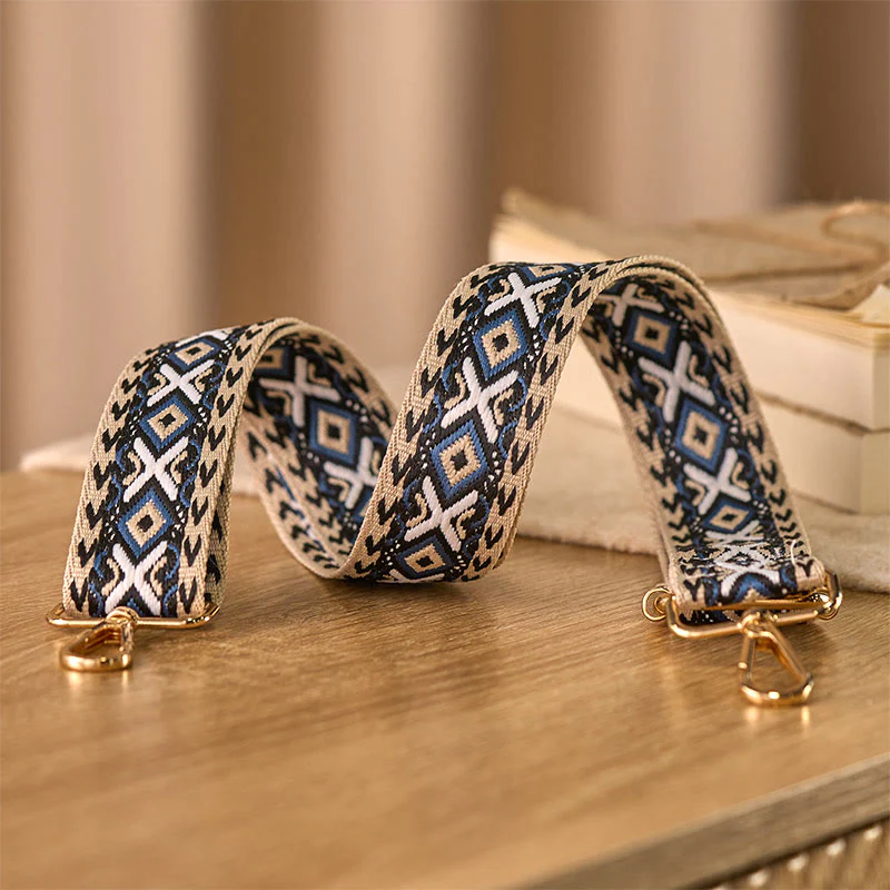 Buddha Stones Boho Rombowe Paski Geometryczne Żakardowe Regulowane Torebki na Ramię Crossbody Paski Wymienne - Image 3