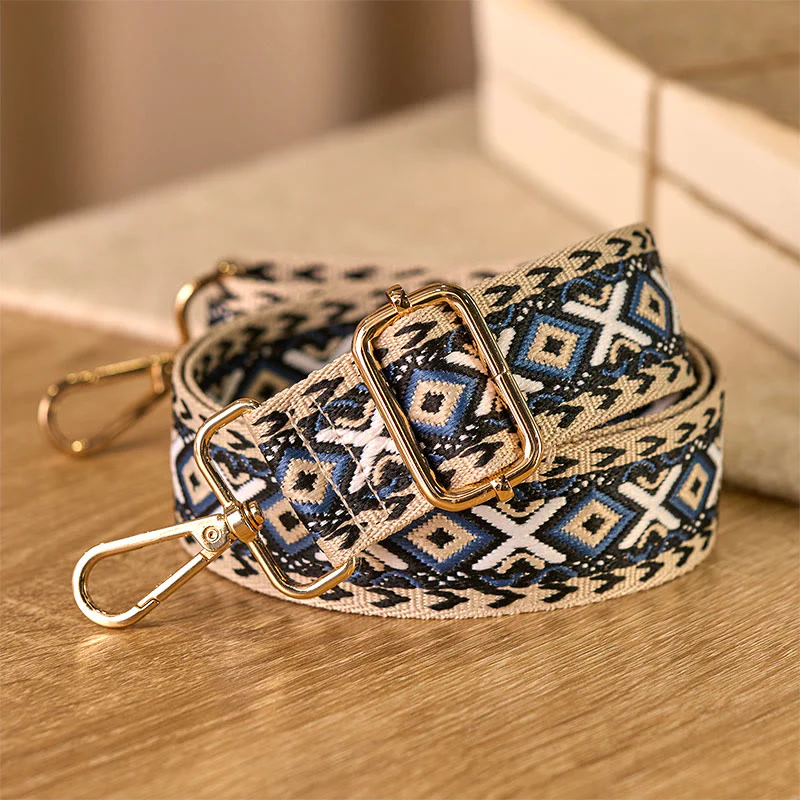 Buddha Stones Boho Rombowe Paski Geometryczne Żakardowe Regulowane Torebki na Ramię Crossbody Paski Wymienne - Image 4