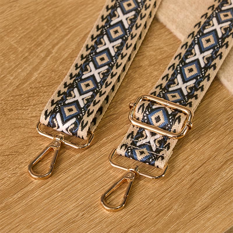 Buddha Stones Boho Rombowe Paski Geometryczne Żakardowe Regulowane Torebki na Ramię Crossbody Paski Wymienne - Image 5
