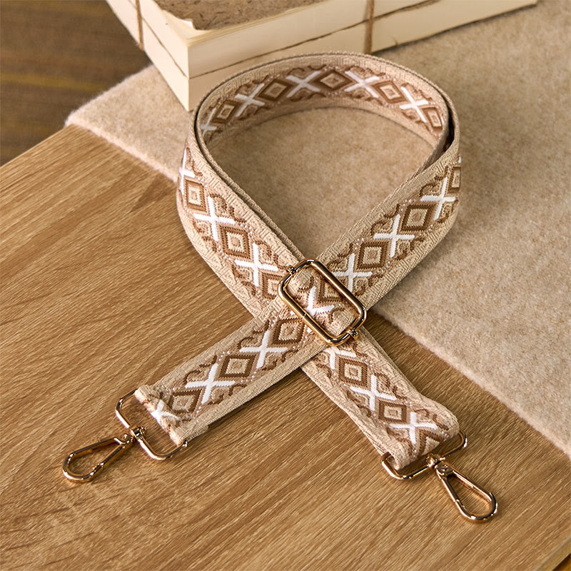 Buddha Stones Boho Rombowe Paski Geometryczne Żakardowe Regulowane Torebki na Ramię Crossbody Paski Wymienne - Image 8