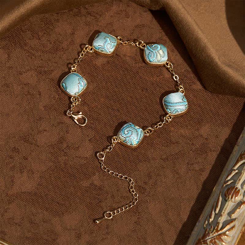 Buddha Stones Bransoletka Copper Song Brocade Square Vintage Elegance - Image 2