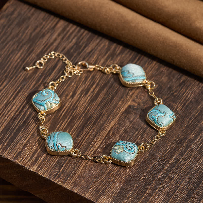 Buddha Stones Bransoletka Copper Song Brocade Square Vintage Elegance - Image 3