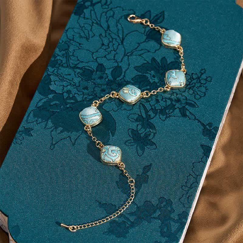 Buddha Stones Bransoletka Copper Song Brocade Square Vintage Elegance - Image 4