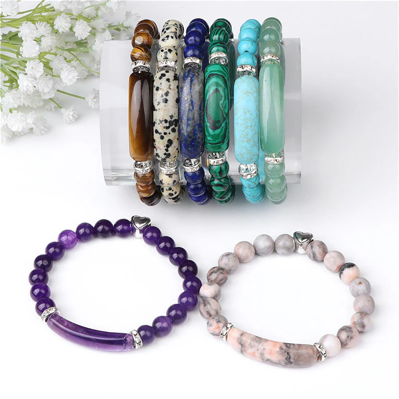 Buddha Stones Bransoletka lecznicza z ametystu, tygrysiego oka, lapis lazuli, zielonego awenturynu, rodonitu i dalmatyńskiego jaspisu - Image 21