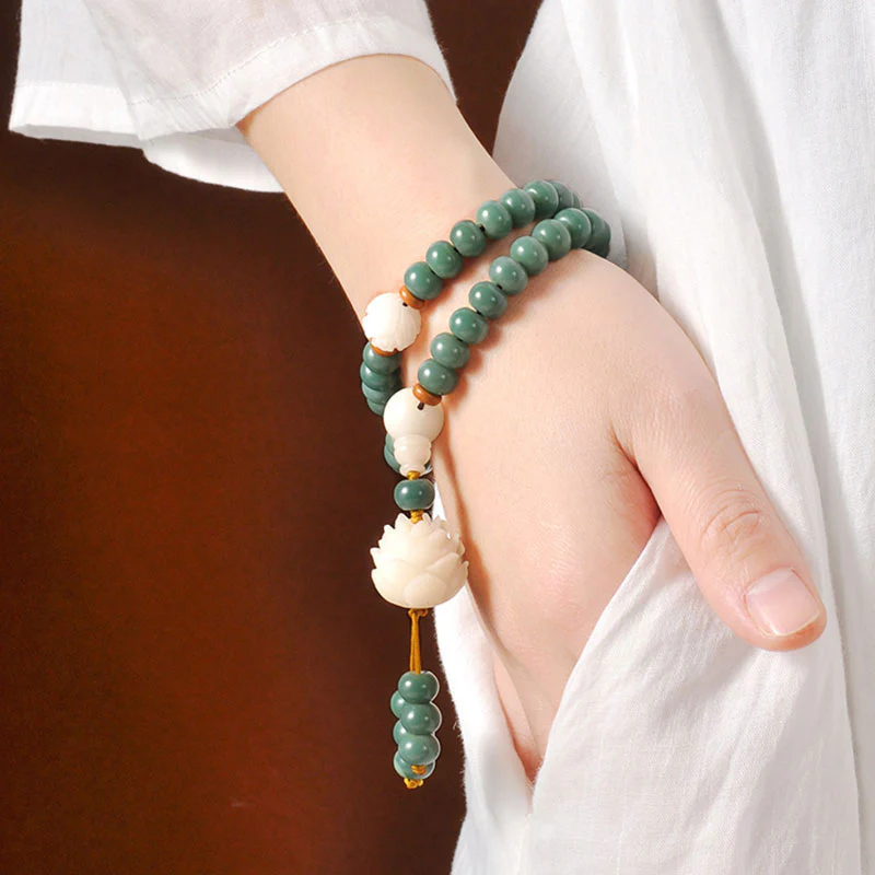 Buddha Stones Bransoletka Lotus Cyan Bodhi Seed Sukces - Image 3