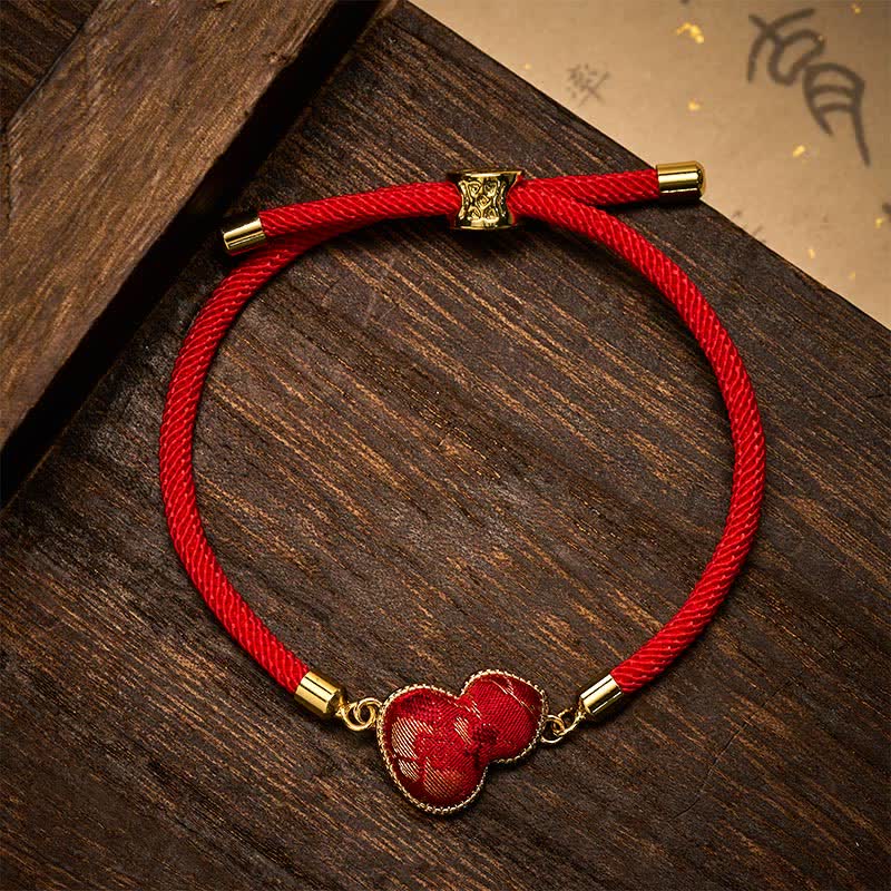 Buddha Stones Bransoletka ochronna z brokatowej tykwy Red String Song - Image 4