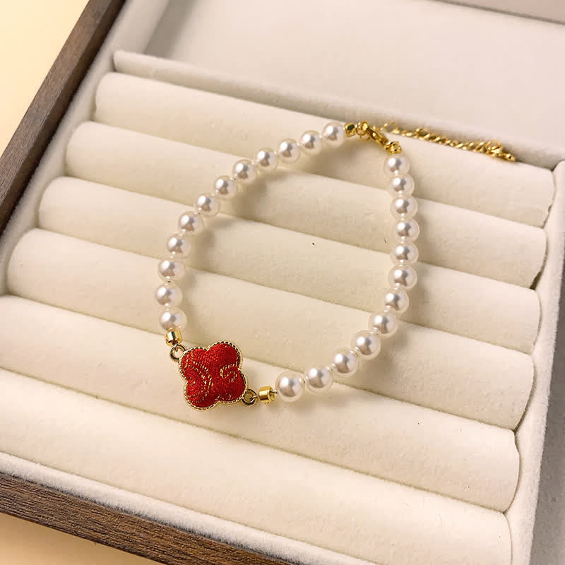 Buddha Stones Bransoletka Pearl Song Brocade Clover Purity New Chinese