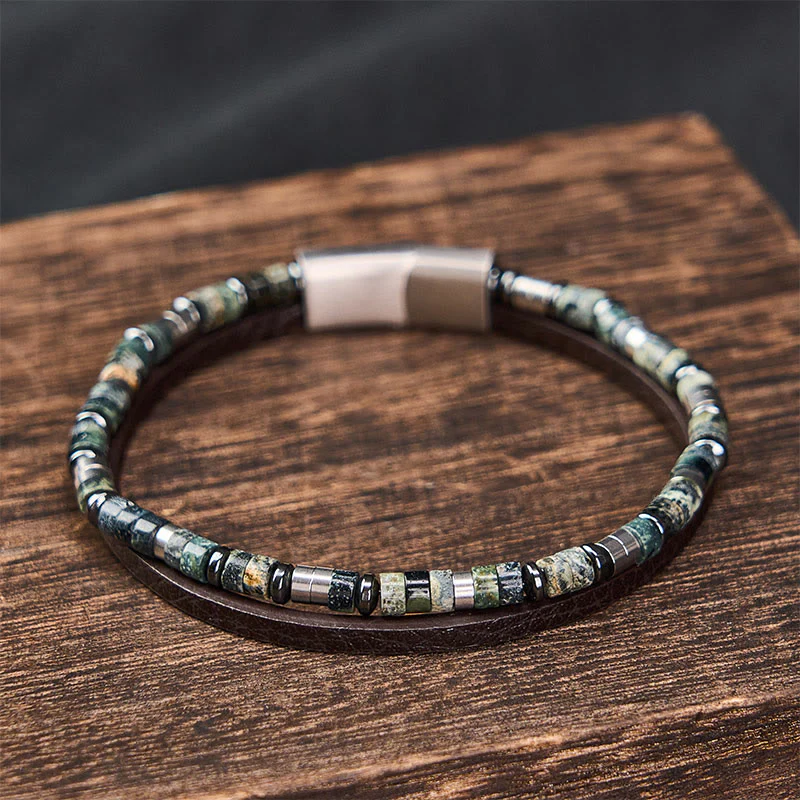 Buddha Stones Bransoletka skórzana Truth Double Wrap z lapis lazuli - Image 11