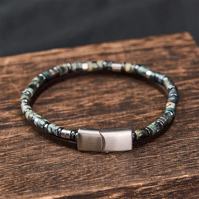 Buddha Stones Bransoletka skórzana Truth Double Wrap z lapis lazuli - Image 12