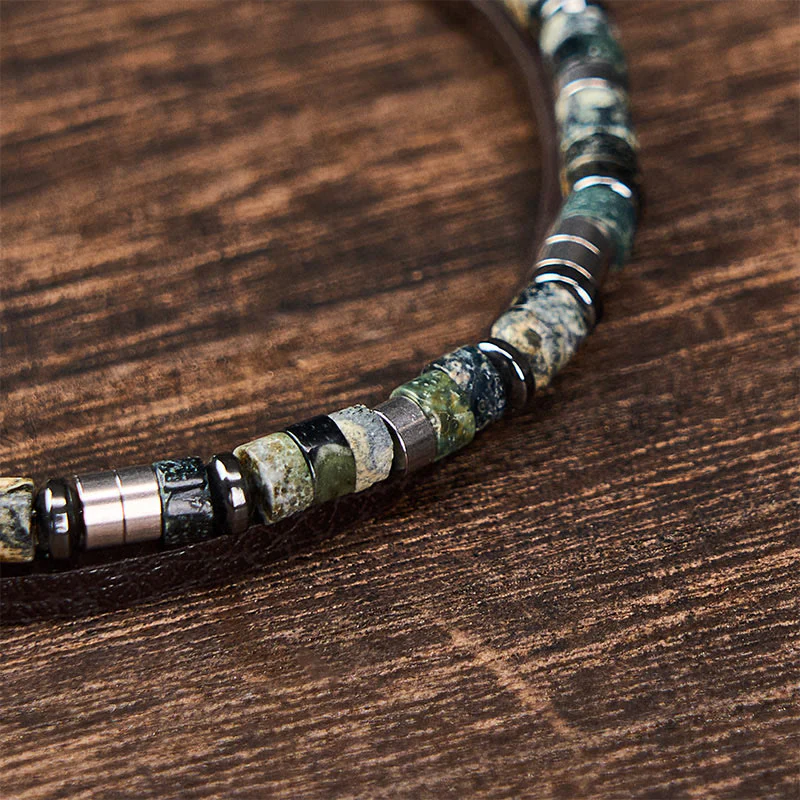 Buddha Stones Bransoletka skórzana Truth Double Wrap z lapis lazuli - Image 14