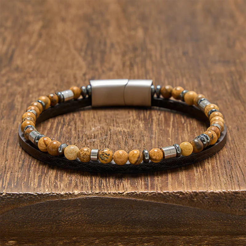 Buddha Stones Bransoletka skórzana Truth Double Wrap z lapis lazuli - Image 24