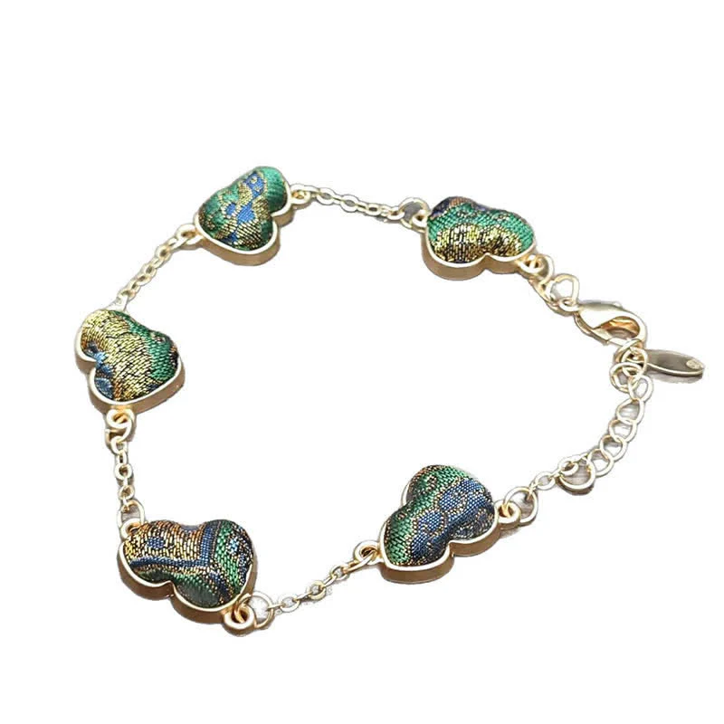 Buddha Stones Bransoletka vintage z chińskiej tykwy z brokatem Song Water Ripples Good Fortune - Image 8