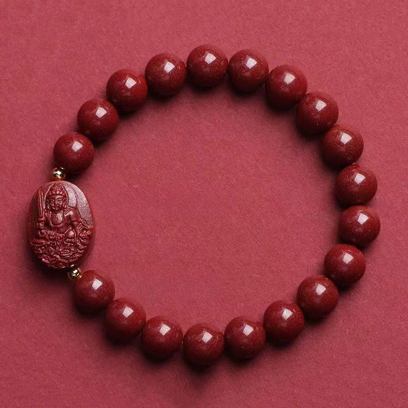 Buddha Stones Bransoletka z błogosławieństwem chińskiego zodiaku z motywem natalnego Buddy i cynobru - Image 11