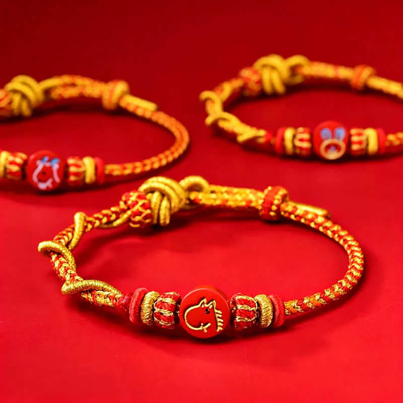 Buddha Stones Bransoletka z czerwonego sznurka z chińskim znakiem zodiaku Cinnabar Blessing - Image 19