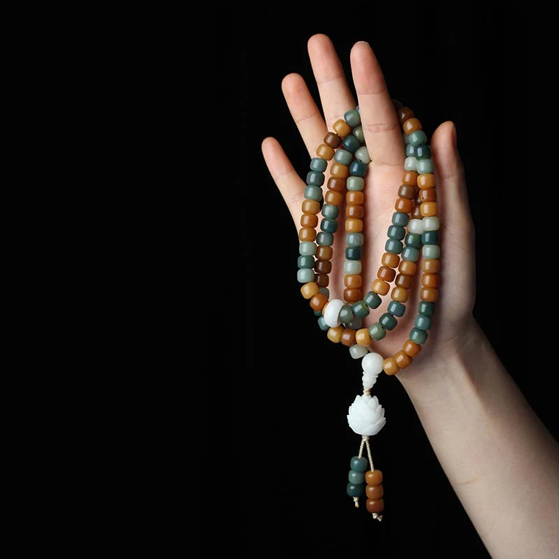 Buddha Stones Bransoletka z harmonijnego naszyjnika Bodhi Lotus Mala - Image 3