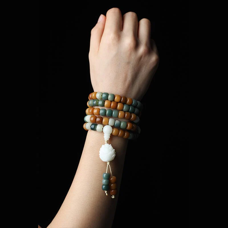 Buddha Stones Bransoletka z harmonijnego naszyjnika Bodhi Lotus Mala - Image 4