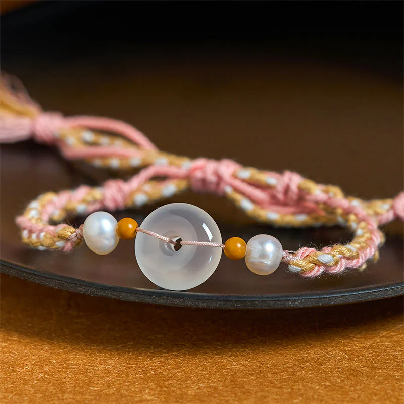 Buddha Stones Bransoletka z klamrą Peace Buckle z chalcedonu - Image 2